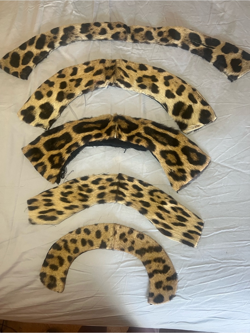 Vintage Leopard Print Genuine Fur Collar Collection - Natural Golden Brown Spots - Picture 3 of 16